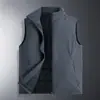Chaleco de Algodón para Hombre Otoño e Invierno Chaqueta Cálida Color Sólido Cárdigan sin Mangas Casual Elegante Chaqueta