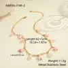 Collar de Acero Inoxidable Estilo Vacaciones Colorido Estrella de Mar Transfronterizo Europeo y Americano de Venta Caliente Que No Se Desvanece, Pulsera Estilo Océano Ins al por Mayor