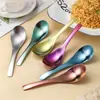 Colher de Titânio Puro, Colher de Sopa em Liga de Titânio Cristal de Gelo, Utensílio de Mesa Conveniente para Acampamento ao Ar Livre e Piquenique, Colher de Refeição Doméstica
