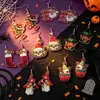 Pendientes navideños de doble cara con fiesta de dibujos animados OHOHOH, pendientes parpadeantes de Papá Noel con luces de colores, pendientes de Nochebuena