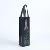 Bolsa Roja para Vino Tinto Transfronteriza Bolsita de Regalo Tridimensional Película Láser Bolsa No Tejida Hecha a Medida Ecológica Bolsa de Compras para Ropa