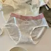 Roupa Íntima Feminina Doce e Estilosa 10A Algodão Puro Antibacteriano Gancho Estendido Sem Costura Confortável Respirável Calcinha Feminina