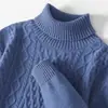 Novo Suéter de Lã Masculino com Gola Alta Cor Sólida Tamanho Grande Suéter de Tricô de Caxemira Espesso Suéter Básico em Estoque para Atacado