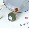 Accesorios para Mujer Collar con Colgante de Jaspe Natural Plata de Ley Hebilla Única Cadena para Clavícula Versátil Distintivo Simple Elegante