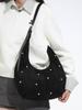 Bolso de Mano Retro de Gamuza para Mujer 2025 Nuevo Nicho Medieval Bolso de Hombro Único Bolso de Axila Bolso de Mano de Alta Calidad