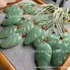 Colgante de Hoja de Aventurina Natural de la Fábrica Origen, Ramas Doradas y Hojas de Jade, Colgante de Jade para Hombres y Mujeres, Joyería para el Cuello 1688 Venta al por Mayor