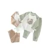 Roupas de Bebê Urso Leitor, Roupa Classe A, Conjunto de Outono para Bebê, Conjunto de Duas Peças, Pijama 100% Algodão