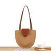 Dropshipping Nova Bolsa Semicírculo Tecida Retrô Francesa, Bolsa Feminina Casual Diária para Férias à Beira-Mar Moderna e Versátil