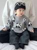 Ropa de Bebé Coreana Otoño e Invierno Masculina y Femenina Bebé Dibujos Animados Panda Tejido Engrosado Tops Suéteres de Invierno para Niños Recién Nacidos