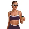 Sujetador deportivo cruzado de dos piezas falso transfronterizo para mujer, sensación de segunda piel, diseño de espalda cruzada, top deportivo ajustado para correr y yoga 2209