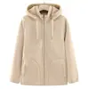 Chamarra casual con capucha forrada de polar para mujer de mediana edad, sudadera de otoño e invierno con calidez adicional