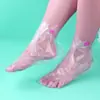 Meias descartáveis ​​de película protetora para os pés, em plástico transparente, para contato com as mãos, em PE espesso, para evitar ressecamento.
