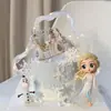 Decoración de Pastel Princesa Elsa Figuras Frozen Adornos Castillo Copo de Nieve Inserts Horneado Cumpleaños Niña Bebé