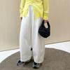 Pantalones de Pierna Recta para Mujer CS Pantalones Casuales de Cubeta con Cordón Cintura Elástica Lateral para Mujer Pantalones Holgados 1208911001