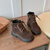Botas Curtas Redondas de Camurça Infantil 2026 Novo Estilo Outono/Inverno Unissex Versátil Meio da Panturrilha Fashionable Bonito Botas Martin