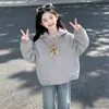 Chaqueta con capucha para niñas, Nueva moda coreana de primavera y otoño, Chaqueta con cremallera, Top casual elegante para niñas mayores en otoño