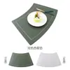 Nuevo Mantel Individual de Cuero con Forma de Abanico de Doble Cara Estilo Chino para Restaurante de Alta Gama, Hotel, Familia, a Prueba de Aceite, Impermeable, Aislante Térmico