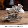 Tigela Gai Sancai Tigela de Chá Xícara de Chá Grande Cerâmica Única Porcelana Branca Jogo de Chá Kung Fu Porcelana Azul e Branca com Tampa