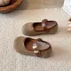 Zapatos de Salón Mary Janes Bajos Retro de Punta Cuadrada con Velcro, Aumento Interno, Zapatos de Suela Única, Estilo Hada Francesa, Zapatos de Cuero Otoño 2026