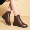 Nuevo Modelo Otoño/Invierno 2026 Botines de Algodón para Mujer con Forro de Felpa, Cuero Suave, Cálidos, Antideslizantes, Suela Suave, Botines Cortos para Personas Mayores, Zapatos de Cuero para Personas Mayores