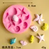 Molde de silicona para tarta de chocolate, diseño de vida marina, concha de estrella de mar, caracola, decoración de tartas