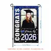 Bandera de Jardín Nueva Estilo Graduación Transfronteriza, Mástil para Bandera de Celebración de Graduación, Decoración de Campus, Bandera de Lino Doble Cara, Hecho a Medida