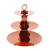 Suporte de Bolo Multi-Camadas com Borda Arredondada Exquisito Personalizado de Fábrica Bandeja de Papel para Doces e Salgadinhos para Mesa de Sobremesas de Festa de Aniversário