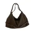 Bolsa Grande de Grande Capacidade Retrô Tendência para Mulheres 2025 Nova Bolsa de Ombro para o Trabalho Casual Relaxada Bolsa Tote Grande Fosca
