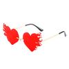 Nuevas gafas de sol personalizadas para hombre y mujer, modernas, con diseño de llamas de amor y diamantes, sin marco y divertidas gafas de moda.