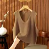 Colete de malha de algodão curto e solto para outono e inverno, com amarração, para emagrecer, adequado para usar sobre camisas
