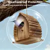 Ninho de Pássaro Carbonizado de Madeira Maciça Transfronteiriço, Casinha de Madeira Pequena Pendurável, Ninho para Hamster e Chinchila, Casa de Animal de Estimação, Gaiola, Decoração Externa