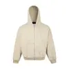 Moletom com capuz e forro de fleece listrado, unissex, jaqueta nova estilo americano, corte reto e largo, com zíper, para primavera, outono e inverno