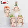 Si Adornos de Suculentas Artificiales en Maceta Creative Ins, Maceta de Flor de Suculenta de Resina de Dibujos Animados Lindos Regalo para el Día del Maestro