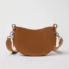 Bolsas Personalizadas de Couro Genuíno, Bolsas Crescentes de Luxo Leve, Bolsas Sela, Bolsas Transversais de Couro Bovino de Primeira Camada, Fábrica de Textura Pura de Couro