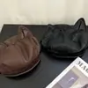 Bonito Boino de Cuero PU con Orejas de Gato de Dibujos Animados para Mujer, Sombrero Artístico Retro de Nicho para Pintor de Nubes, Moderno