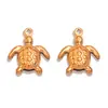 Múltiples Estilos de Accesorios de Joyería de Acero Inoxidable 304, Chapado en Oro Real Colgantes Doble Cara Huecos de Animales, Conchas, Estrellas de Mar, Peces