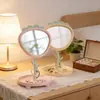 Espejo de Fresa Lindo Espejo de Escritorio para Maquillaje para Niñas Dormitorio de Estudiantes Espejo de Flores Espejo de Tocador de Escritorio Espejo de Belleza