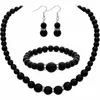 Collar de Perlas Artificiales Collar de Perlas para Mujer Pendientes Pulsera Joyería Nupcial de Boda Collar Grueso de Perlas