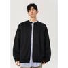 Sudadera casual de talla grande para hombre de otoño especial estilo Hong Kong de alta gama con patchwork a rayas de dos piezas falsas