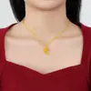 Collar Colgante de Rosa para Mujer Fa Antigua Arena Dorada Moda Elegante Sencillo Versátil Cadena para Clavícula de Flor Regalo para Novia