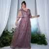 Vestido Transfronteiriço para Estudantes de Exame de Arte Femininas, Cerimônia de Maioridade, Vestido Longo Roxo Plus Size, Vestido de Festa Plus Size para Meninas Plus Size