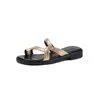 Sandalias Casuales Minimalistas para Exteriores con Tiras Cruzadas y Trabillas para los Dedos de los Pies, Zapatillas Perezosas Ligeras de Estilo Francés de 2 cm, Huecas y Transpirables
