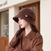 Sombrero de pescador estilo japonés Otoño/Invierno 2026, retro, nicho, de alta gama, para circunferencia de cabeza grande, adecuado para caras redondas y cuadradas, hace que la cara se vea más pequeña, sombrero tipo cubo
