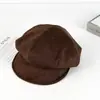 Sombrero Octagonal de Gamuza Retro Nuevo para Otoño e Invierno de Mujer Estilo Japonés Color Sólido Casual Versátil Boina Simple Sombrero de Pato