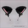 Diadema de Orejas de Gato Accesorio para el Cabello Celebridad de Internet Pinza para el Cabello de Orejas de Gato Zorro Juego de Pinza para el Cabello con Lazo de Encaje y Collar con Cascabel