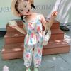 Conjunto de Ursinho de Desenho Animado para Meninas 2026 Moda Verão Nova Roupas Infantis Colete de Bebê Estiloso Calça Anti-Mosquito Conjunto de Duas Peças de Verão