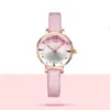 Shengke shengke estudiante moda cinturón moderno casual simple oro rosa Reloj de cuarzo para mujer estilo campus