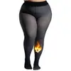 Leggings transparentes negros transfronterizos para exportación, nuevo modelo 2025 medias de ilusión de pierna desnuda para mujer, talla grande con estampado de corazón