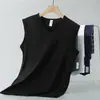 Chaleco de Algodón Modal Seda de Hielo para Hombre Color Sólido Blanco Antibacteriano Antiácaros Fresco Secado Rápido Cuello en V Sin Mangas Camiseta Chaleco Deportivo