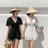 Traje de baño para mujer Estilo Nuevo Siaman Sexy Estudiante Conservador Falda Nadar Adelgazante Traje de baño Baño Termal Bikini Traje de baño